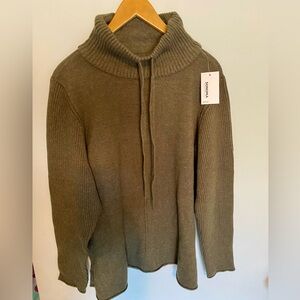 Sonoma Women’s Cowl neck Sweater in Olive Petite XXL new